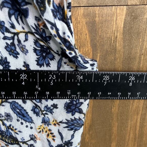 LOFT Womens Kimono White Blue Multicolor Floral Open Front XSmall/Small - Picture 7 of 12